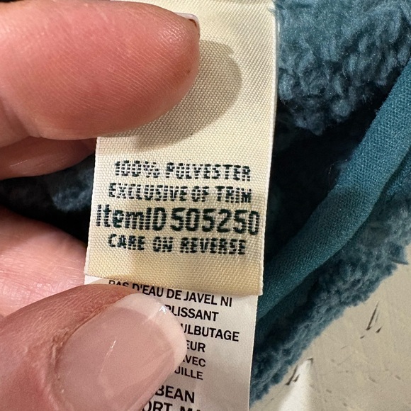 L.L. Bean High Pile Women's Teal Fleece Jacket Size Small - Picture 7 of 9